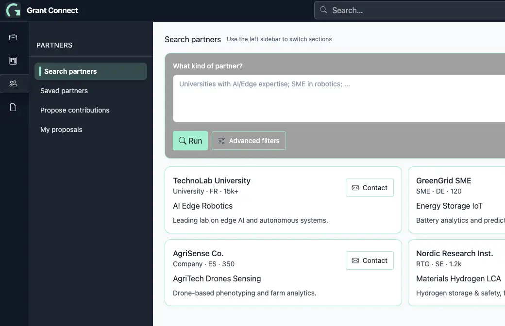 Partner matchmaking suggestions