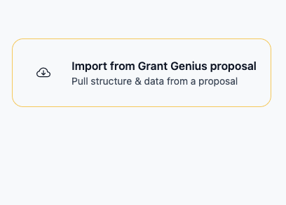 Import proposal and initialize a project plan